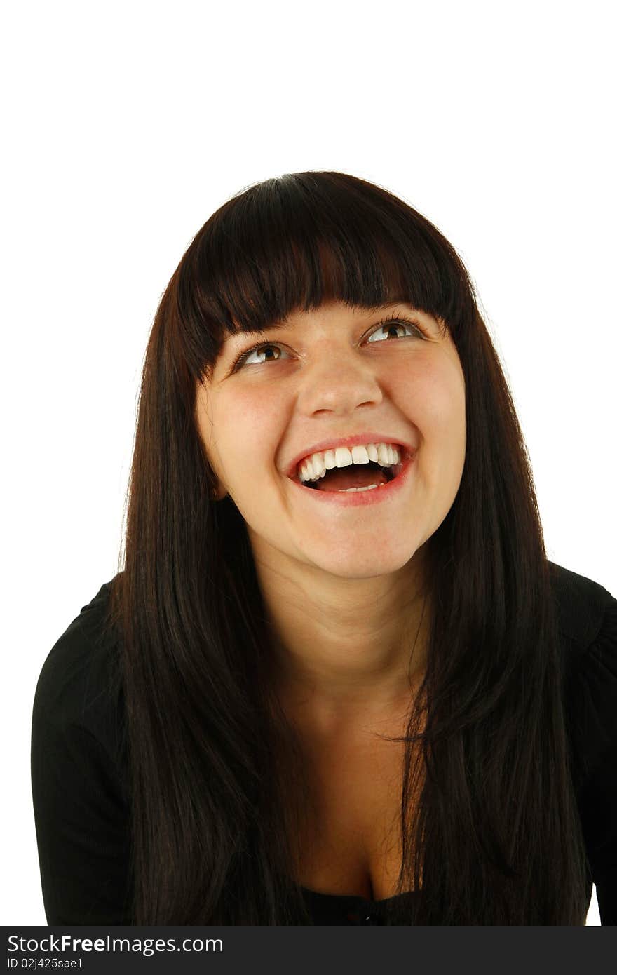 Smiling girl portrait isolated background