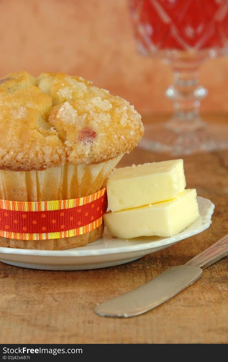 Muffin with Butter and Juice