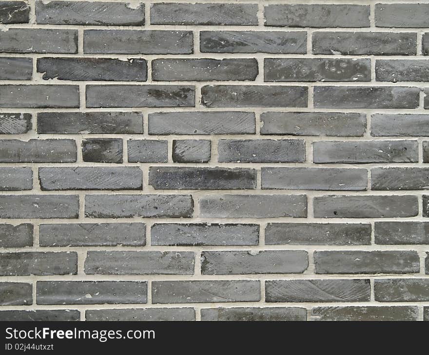 Wall Built With Vintage Grey Bricks