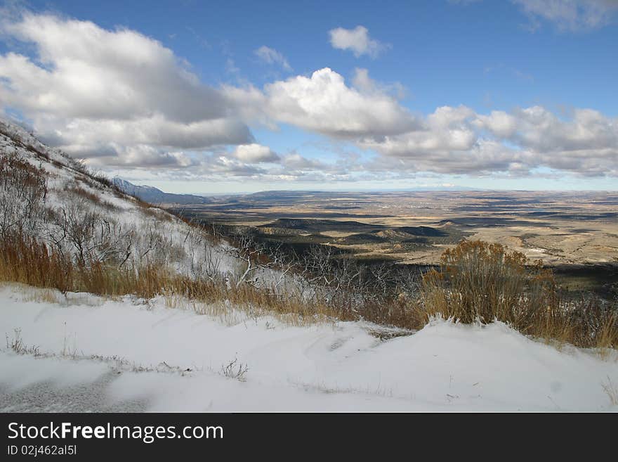 Snow scene in Mesa Verde National Park