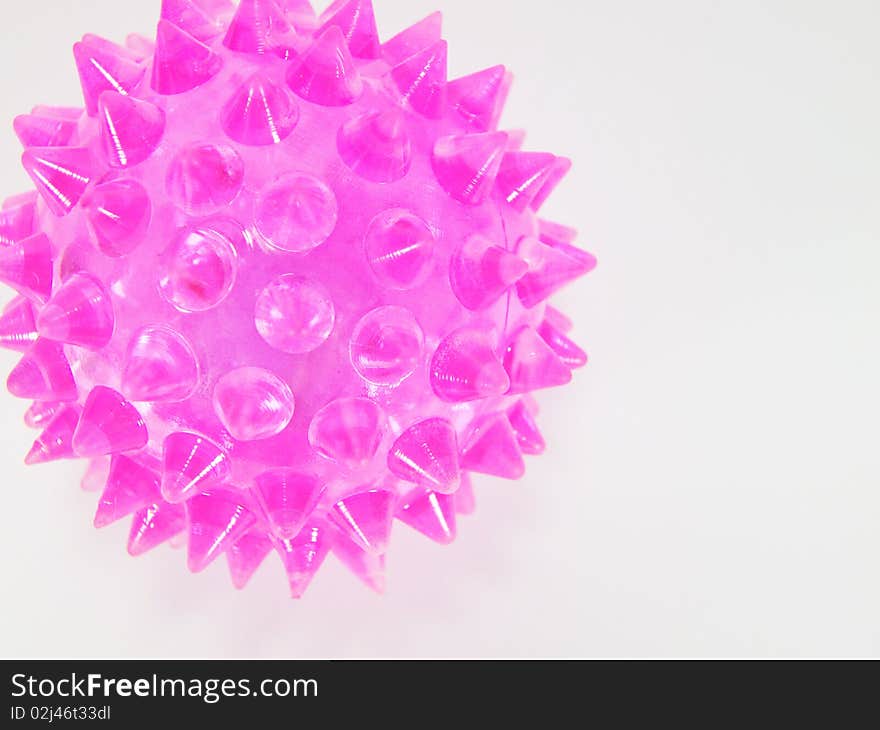 Rose spiked ball on white background