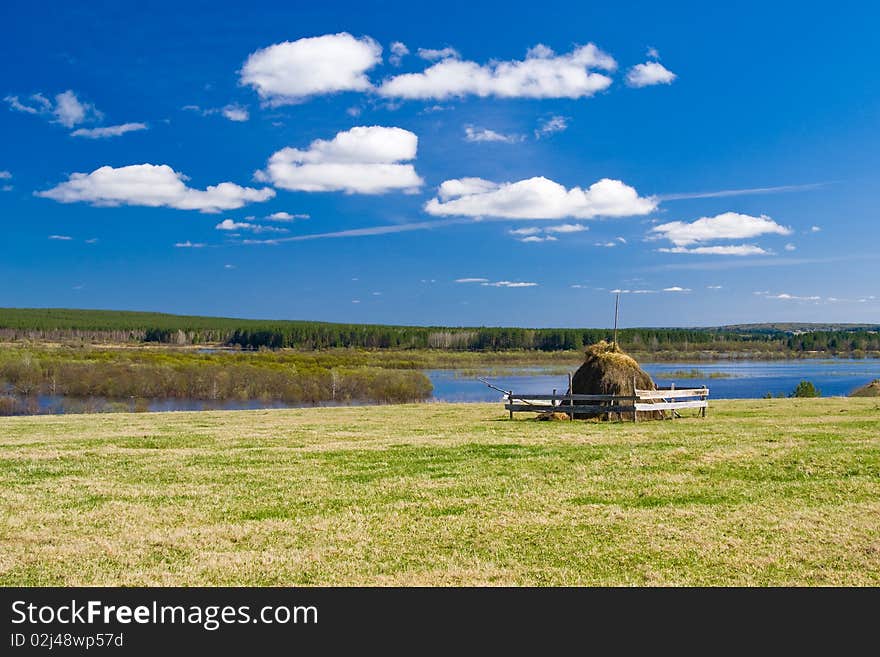 Haystack on a background sky