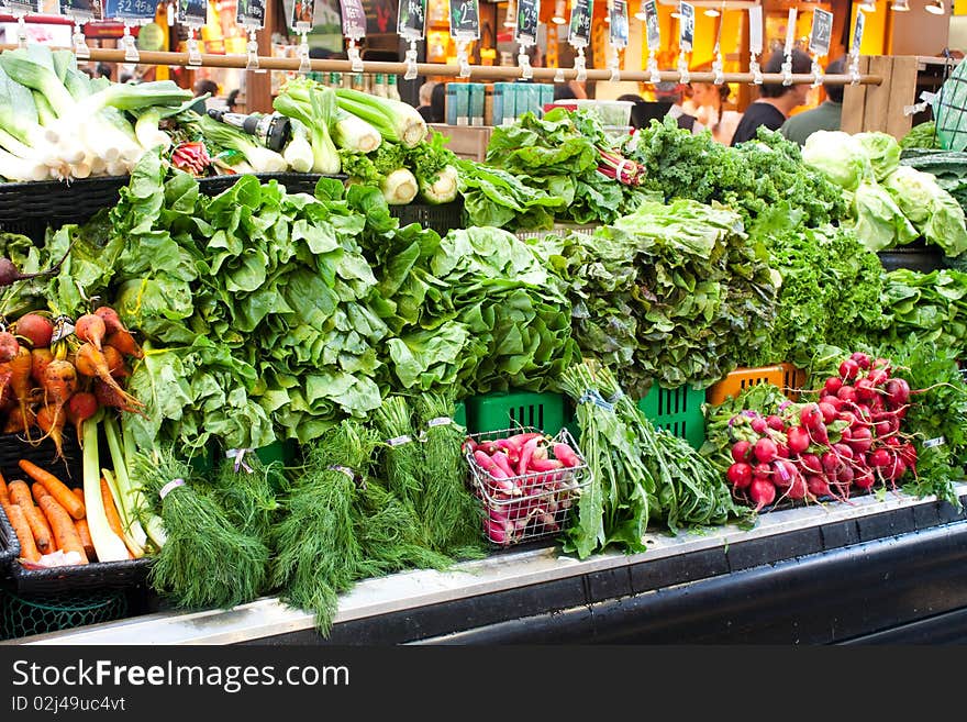 Closeup shoot of vegetables in market place