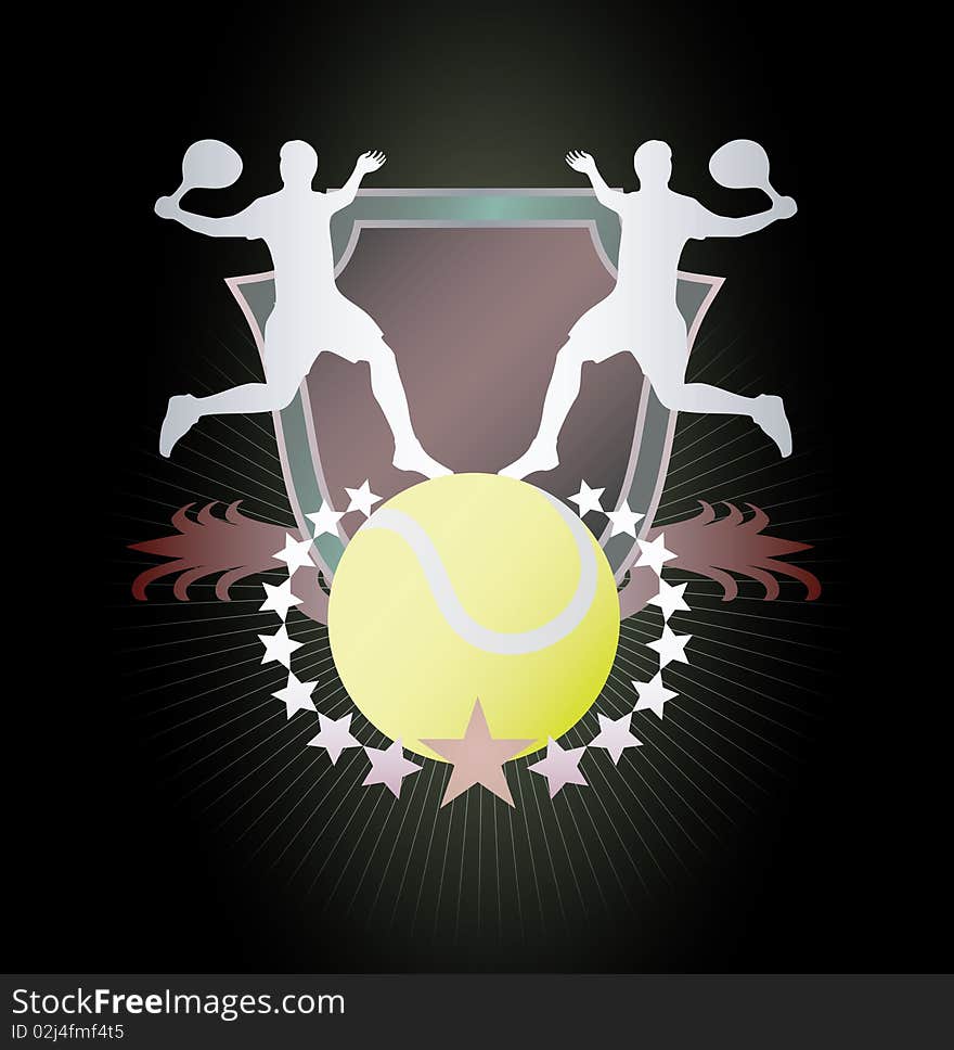 Tennis abstract background with players silhouettes. Tennis abstract background with players silhouettes.