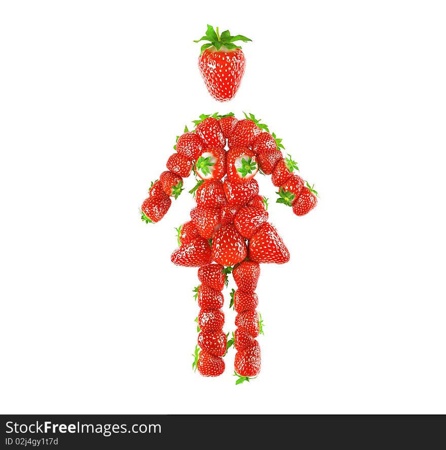 A strawberry female WC icon isolated on white background