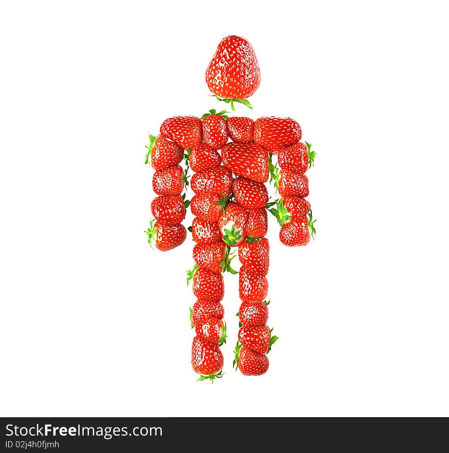 A strawberry male WC icon isolated on white background