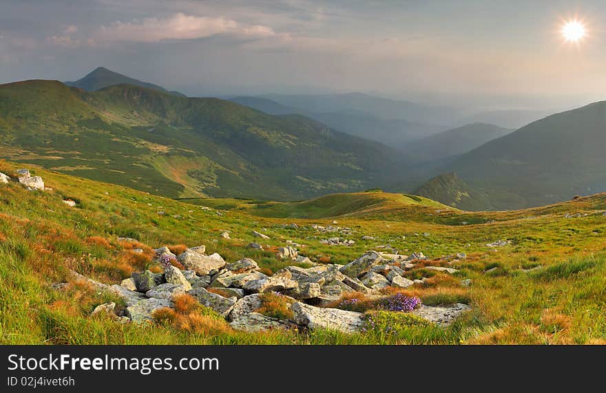 Morning in the Carpathian mountains. Morning in the Carpathian mountains