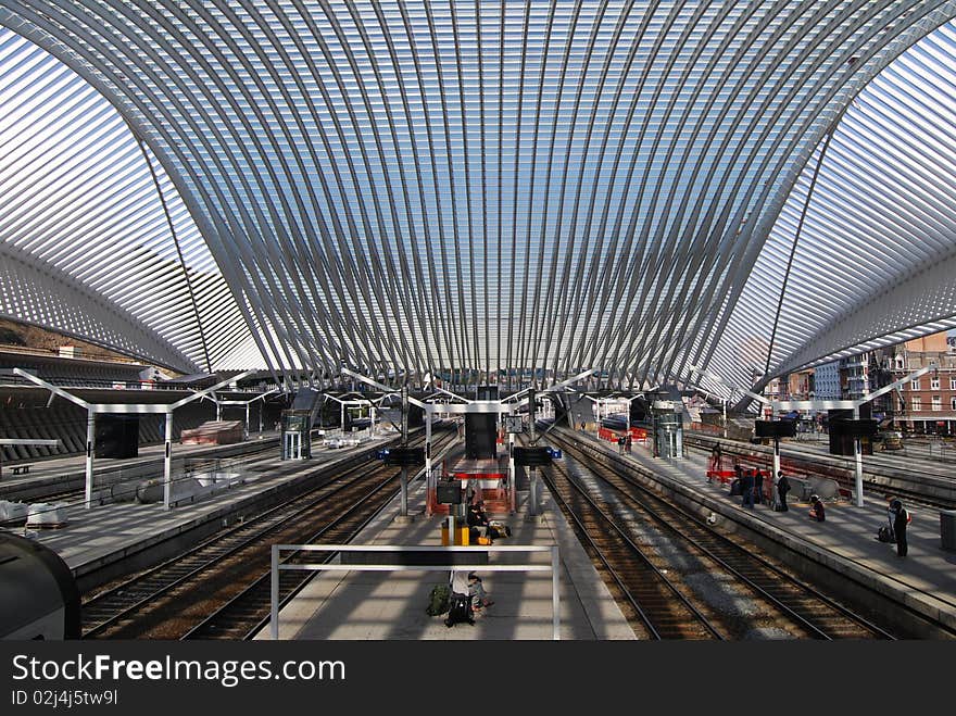 Modern open-air railway station