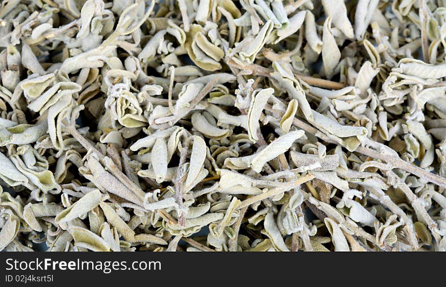 Dried sage leaves as background