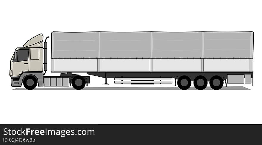 Vector truck on white background. Vector truck on white background