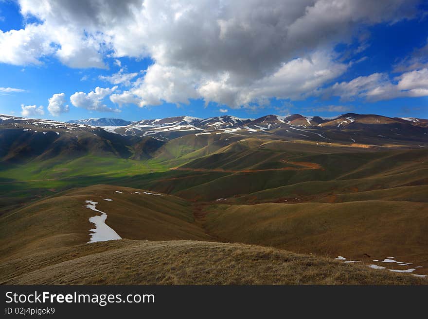 Beautiful a mountains with clouds. Beautiful a mountains with clouds