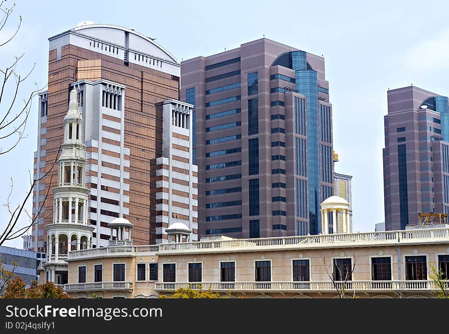 Modern Office buildings in downtown Shanghai, China. Modern Office buildings in downtown Shanghai, China