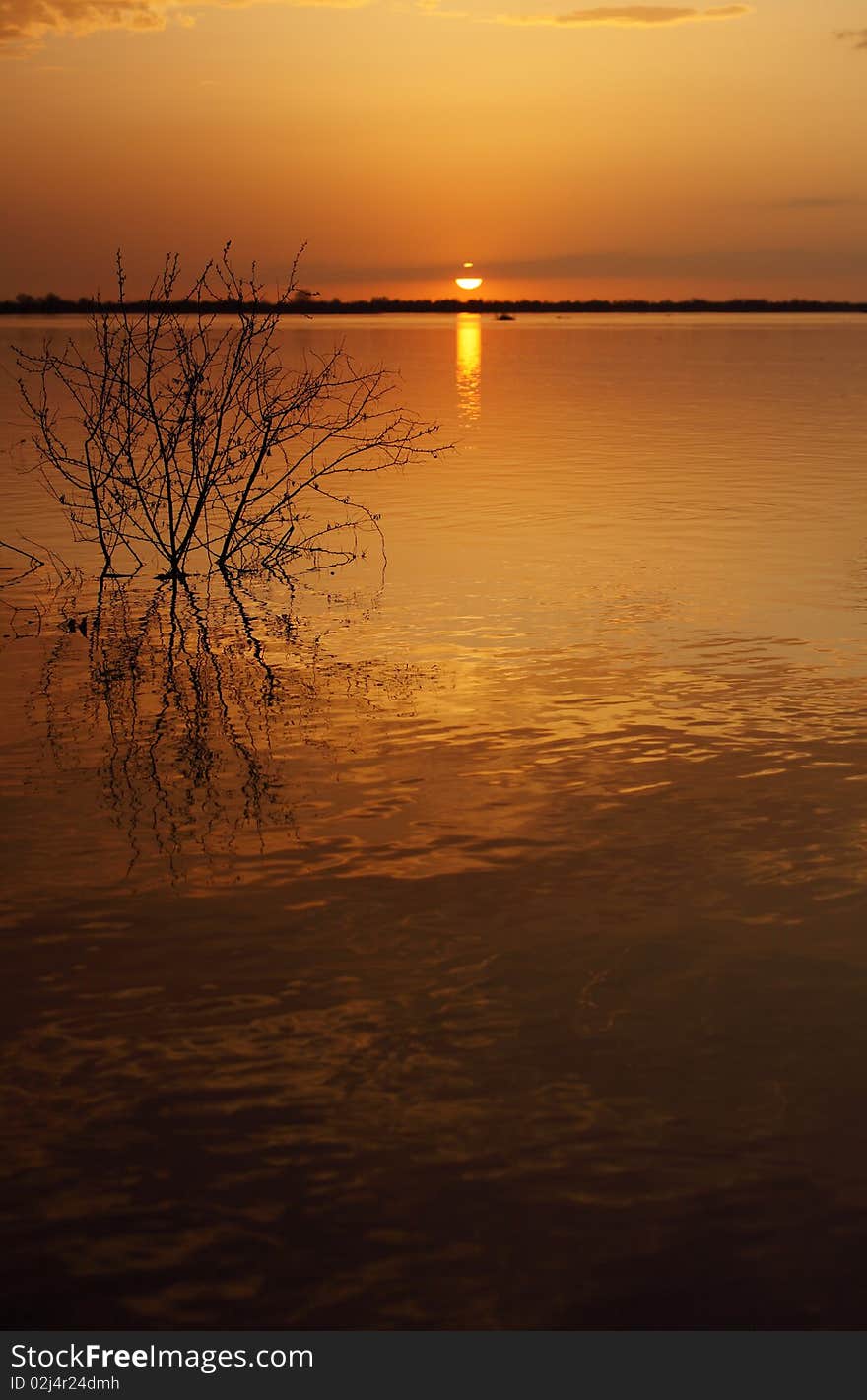 Beautiful landscape with a sunset