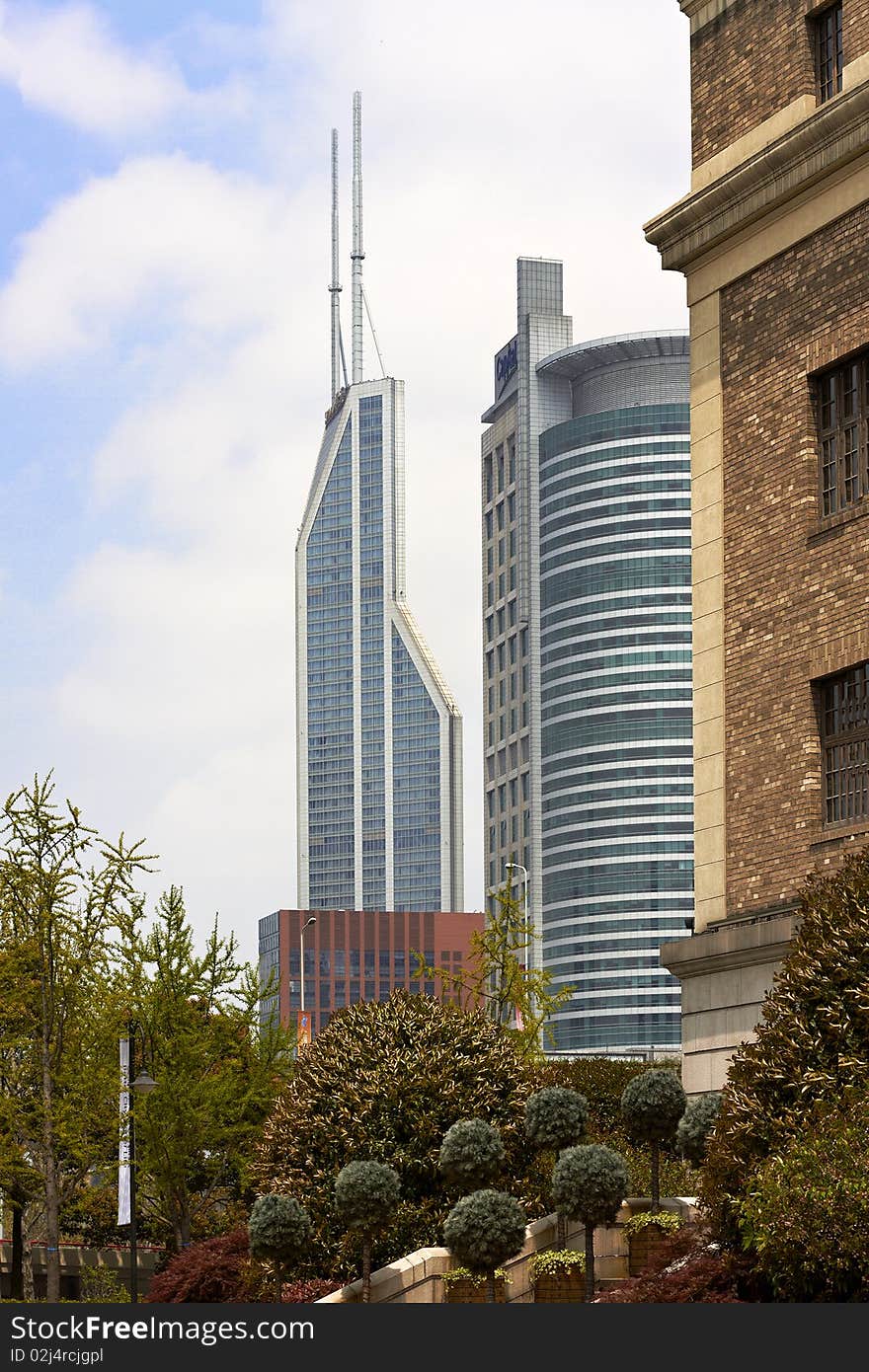 Modern Office buildings in downtown Shanghai, China. Modern Office buildings in downtown Shanghai, China