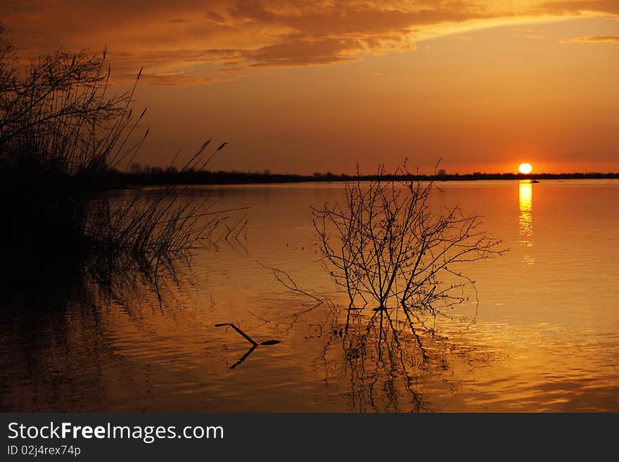 The Sunset on the river