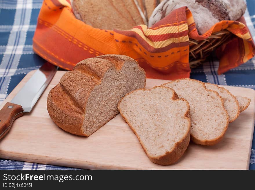 A Sliced homemade brown bread.