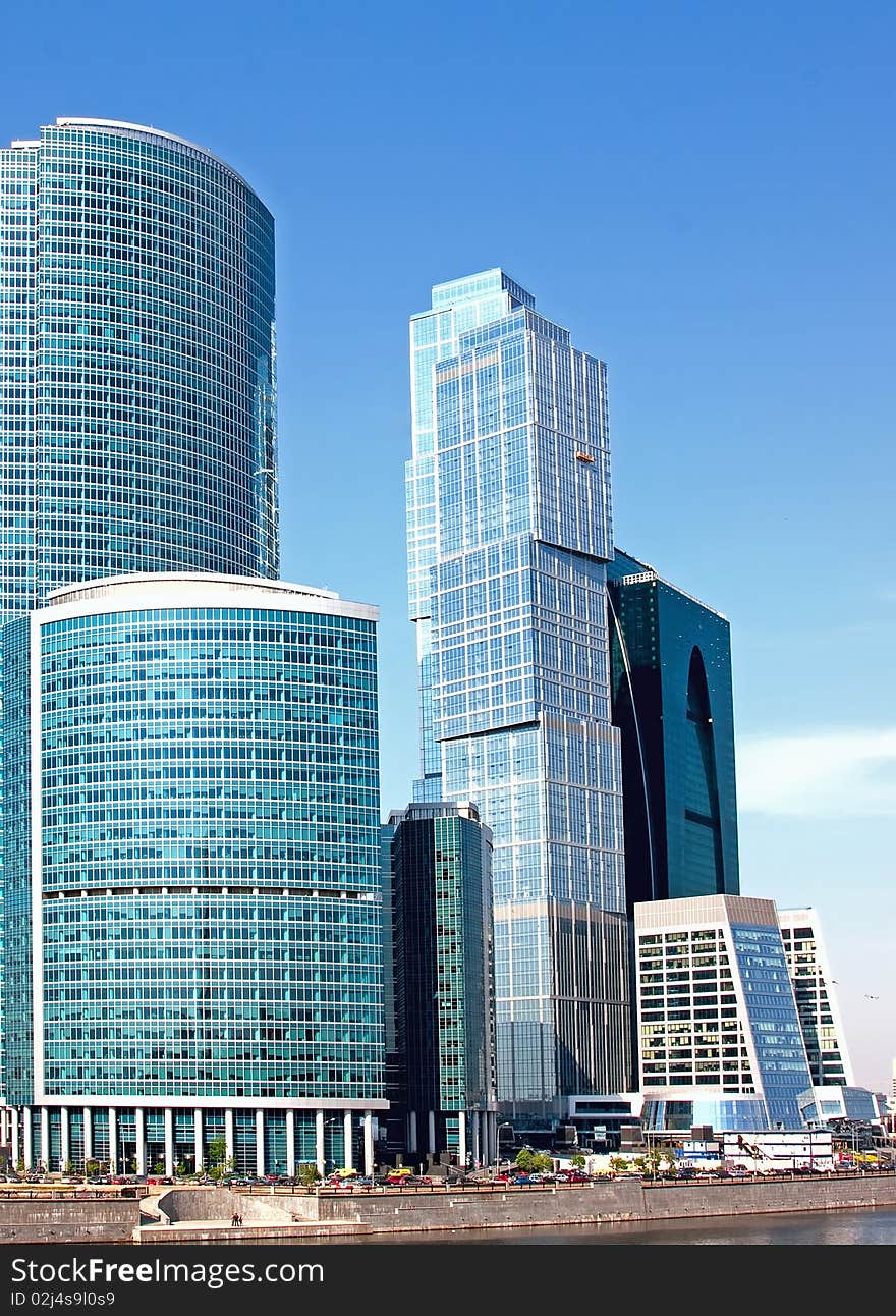 Group of the high modern office buildings. Group of the high modern office buildings