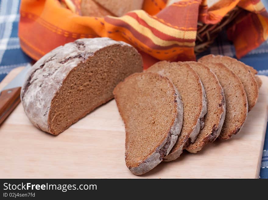 A Sliced homemade brown bread.