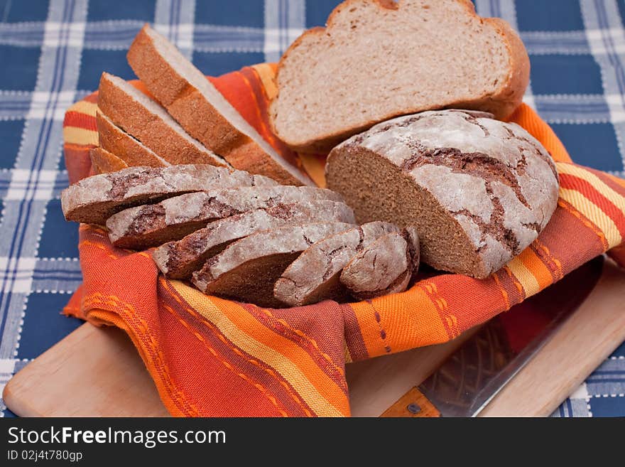 A Sliced homemade brown bread.