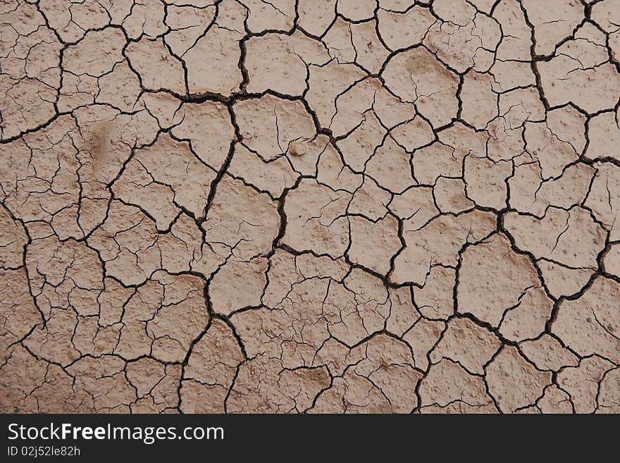 A dry cracked desert background texture