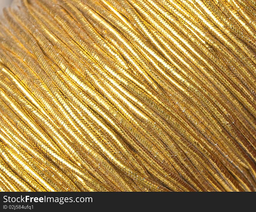 Golden string close up detail. Golden string close up detail