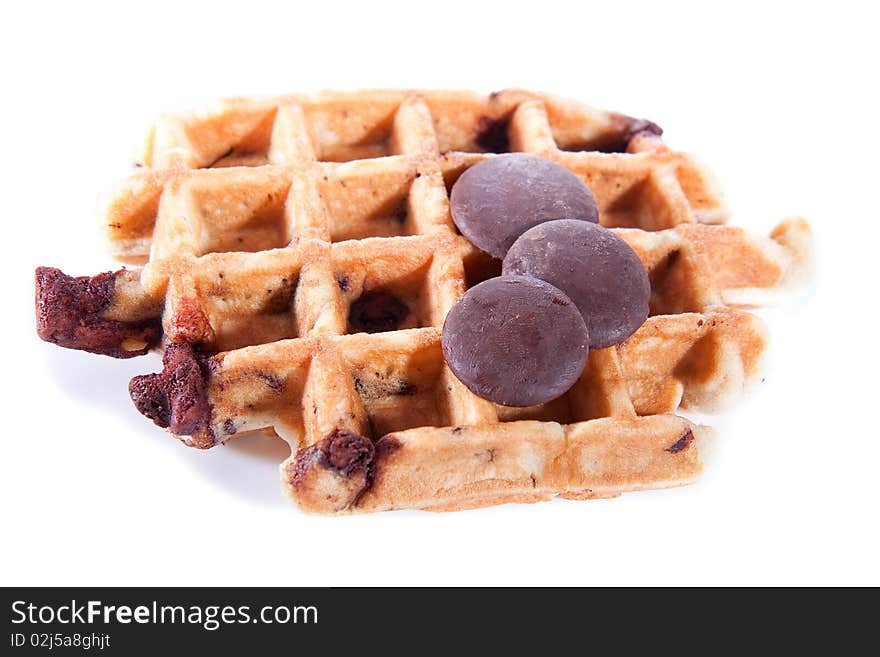 Waffles From Integral Wholegrain With Chocolate