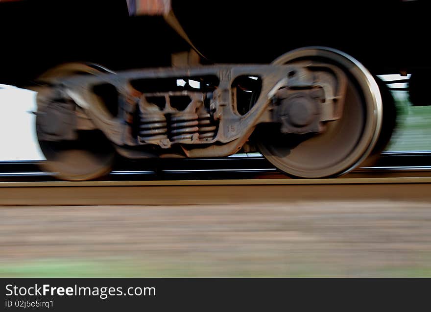 Suspension railway train in motion with a blurred background. Suspension railway train in motion with a blurred background