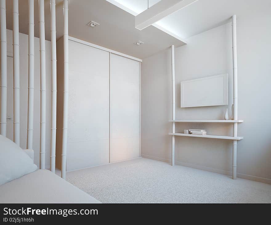 A gray 3d interior composition. A gray 3d interior composition