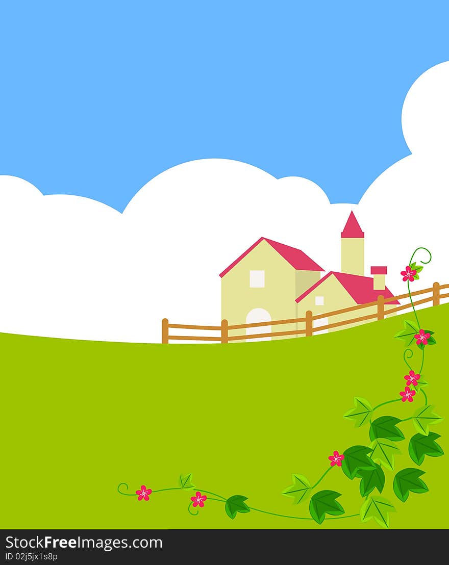 Illustration of a cute house