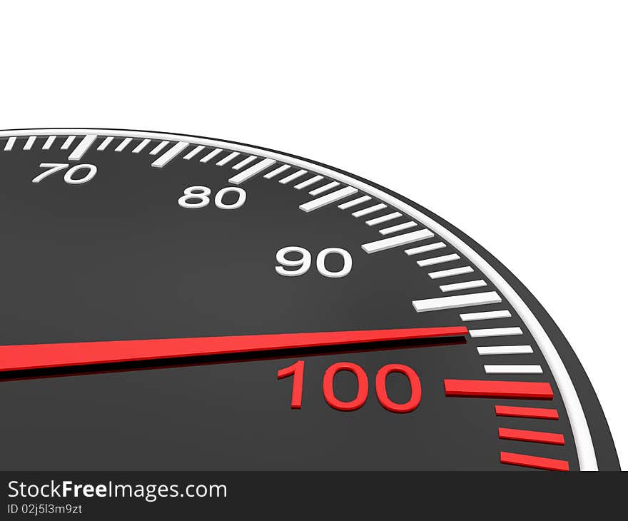 Black scale of a speedometer isolated on a white background. Black scale of a speedometer isolated on a white background