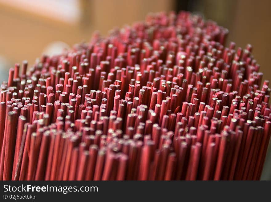 Red joss-sticks: normally used in temple.