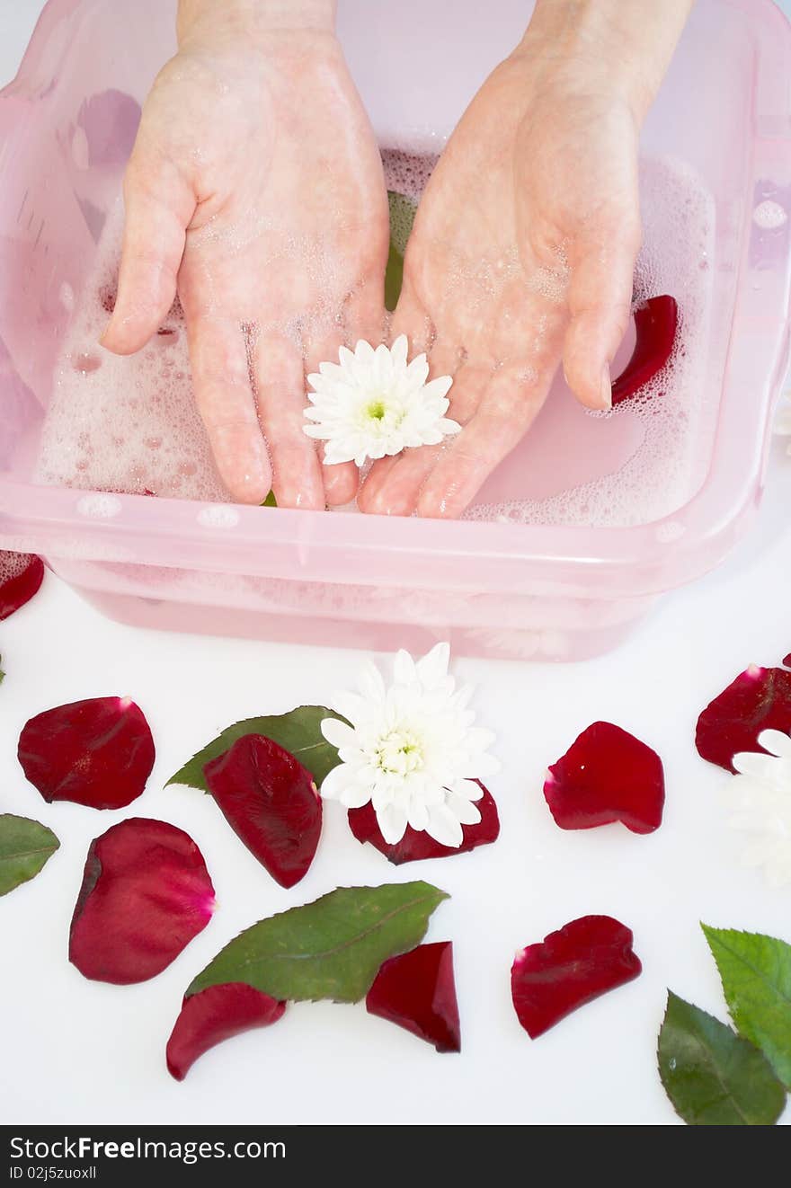 Elegance woman hands on spa treatment.