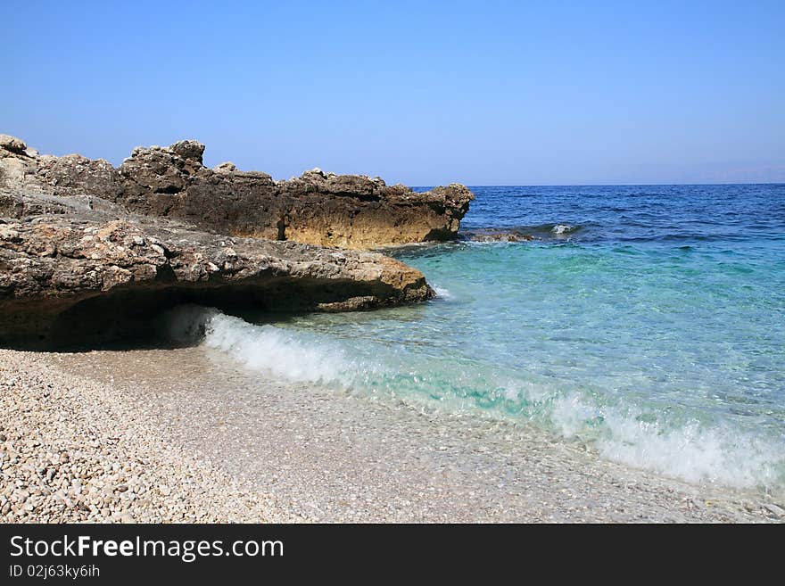 The rocks in one of the beautiful inlets of the Zingaro Sicily Italy. The rocks in one of the beautiful inlets of the Zingaro Sicily Italy