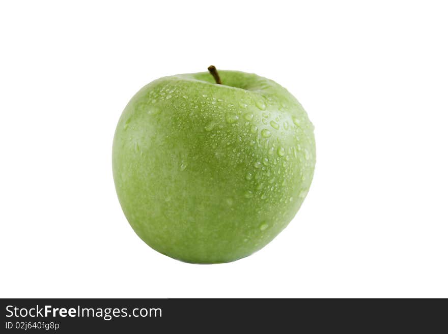 Green apple isolated on the white background