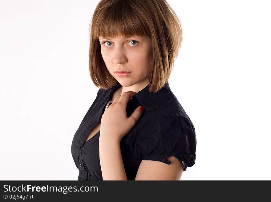 Closeup portrait of a beautiful woman