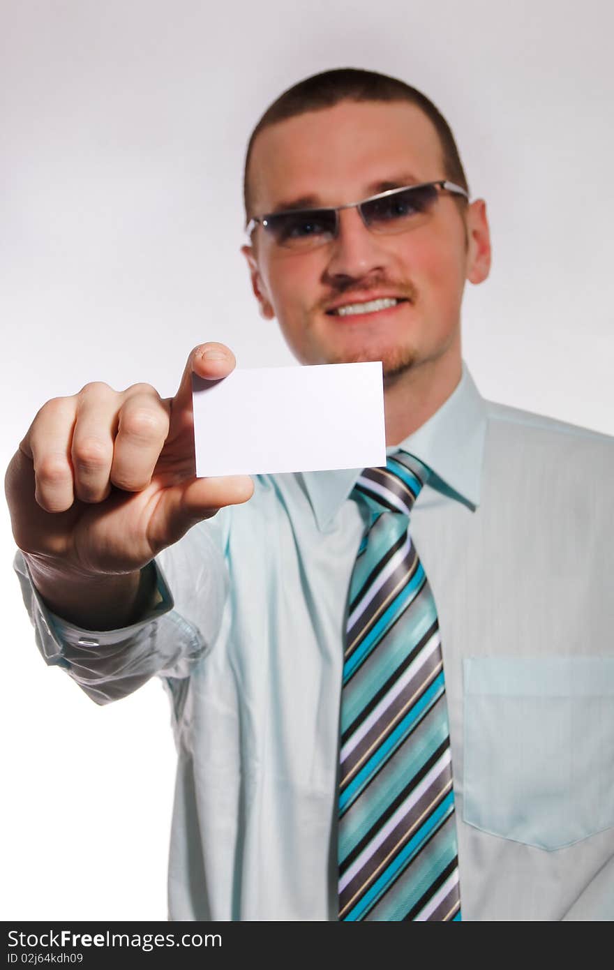 Businessman with card