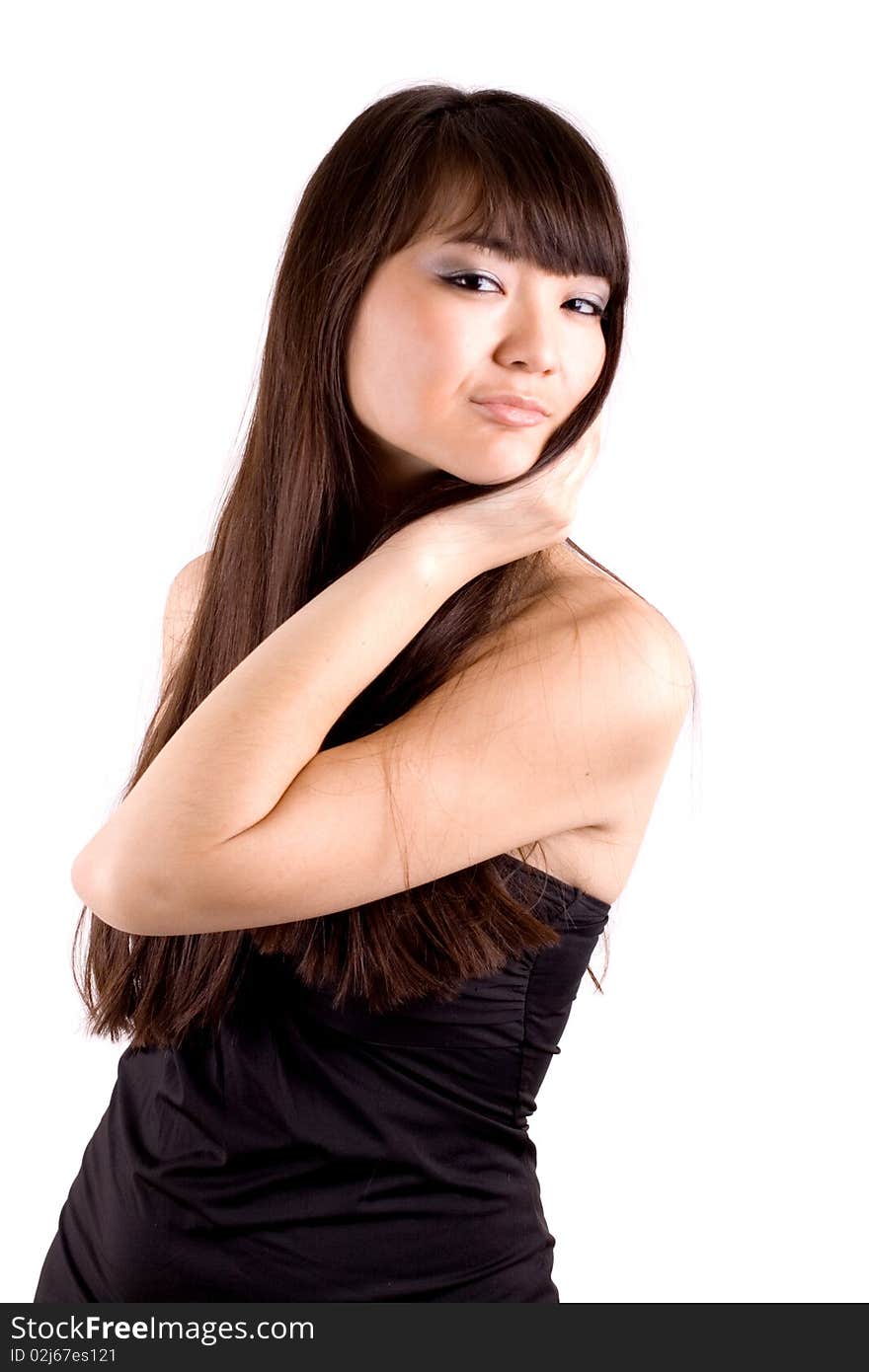 Closeup portrait of a sexy woman in night dress