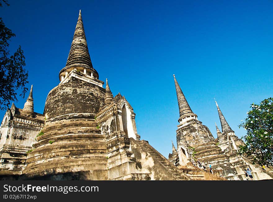 Old Temple Of Ayutthaya, Thailand,