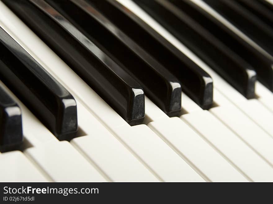 Ebony and Ivory. Keyboard Synthesizer close-up. Ebony and Ivory. Keyboard Synthesizer close-up