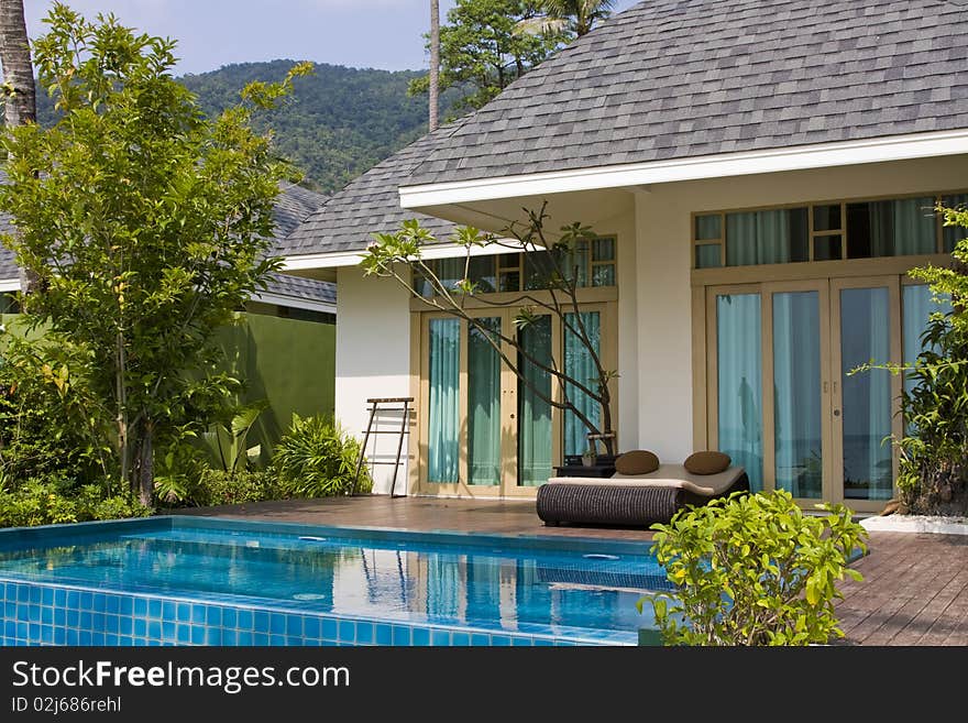 Beautiful tropical swimming pool.Thailand.