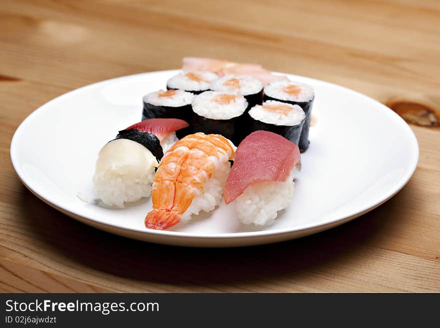 Japan traditional food, diferent sushi. Japan traditional food, diferent sushi