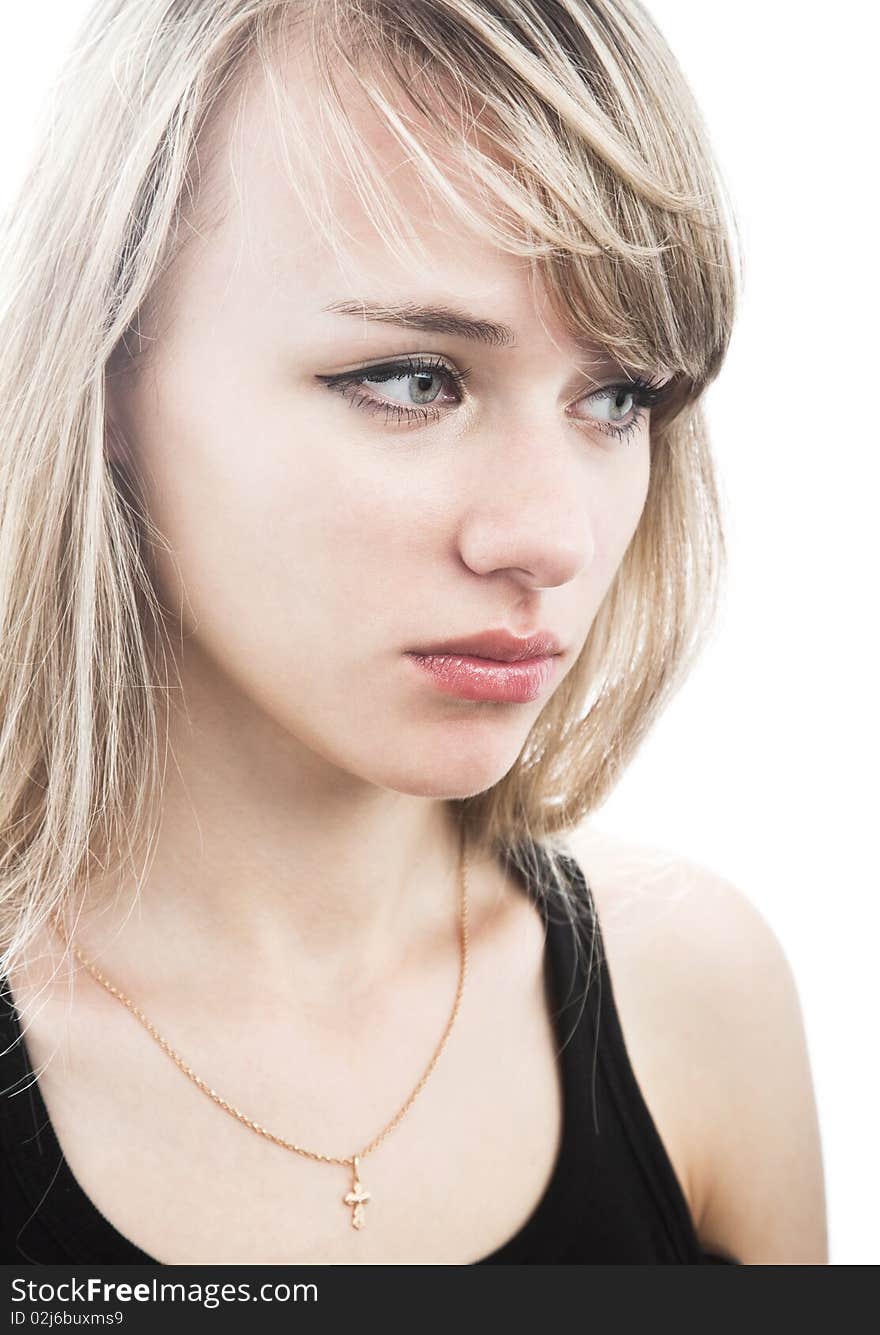 Close-up young blond woman