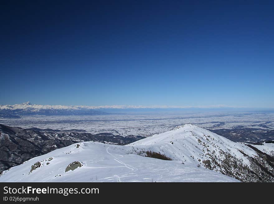 Landscape of plain seen from the top of the mountain. Landscape of plain seen from the top of the mountain