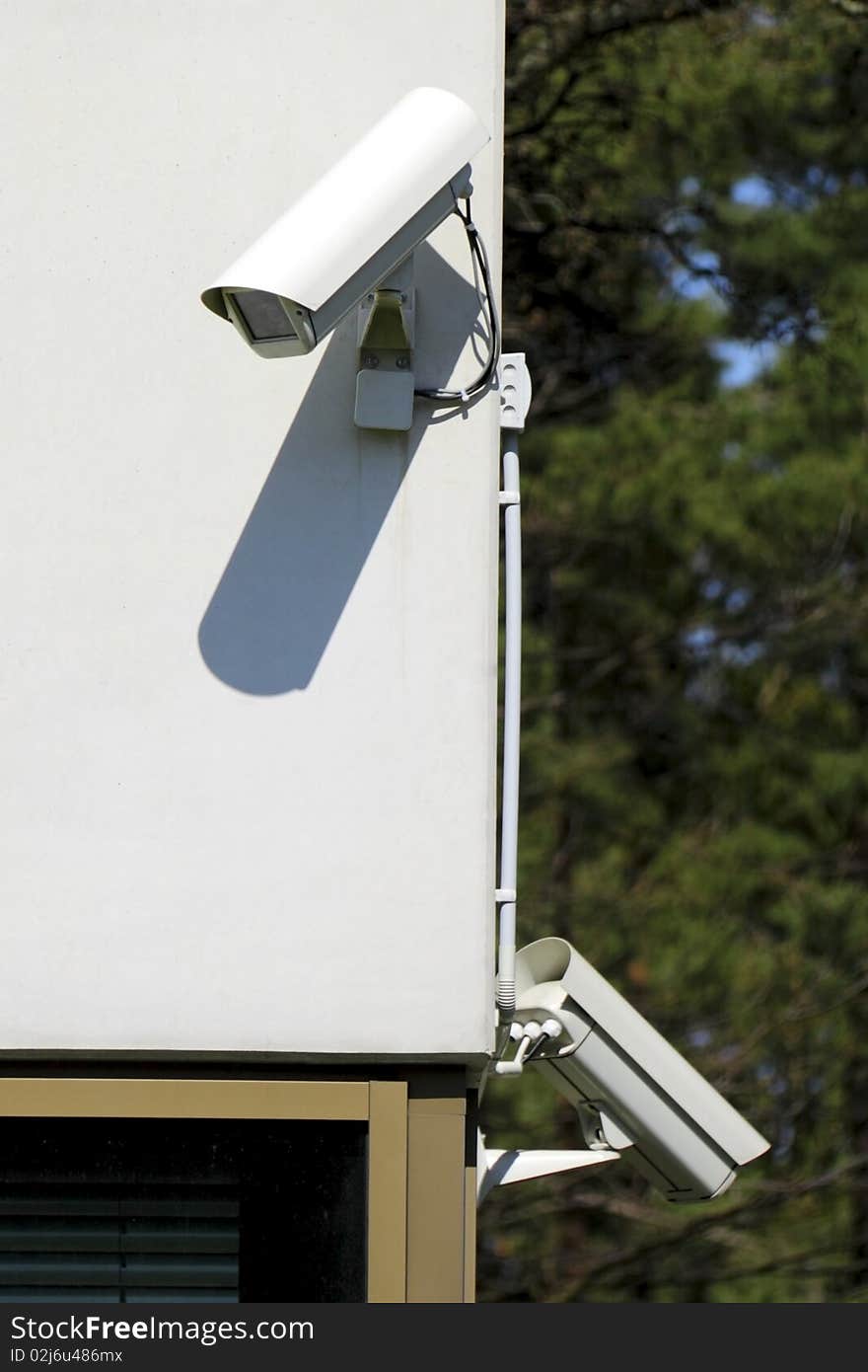 Two security cameras