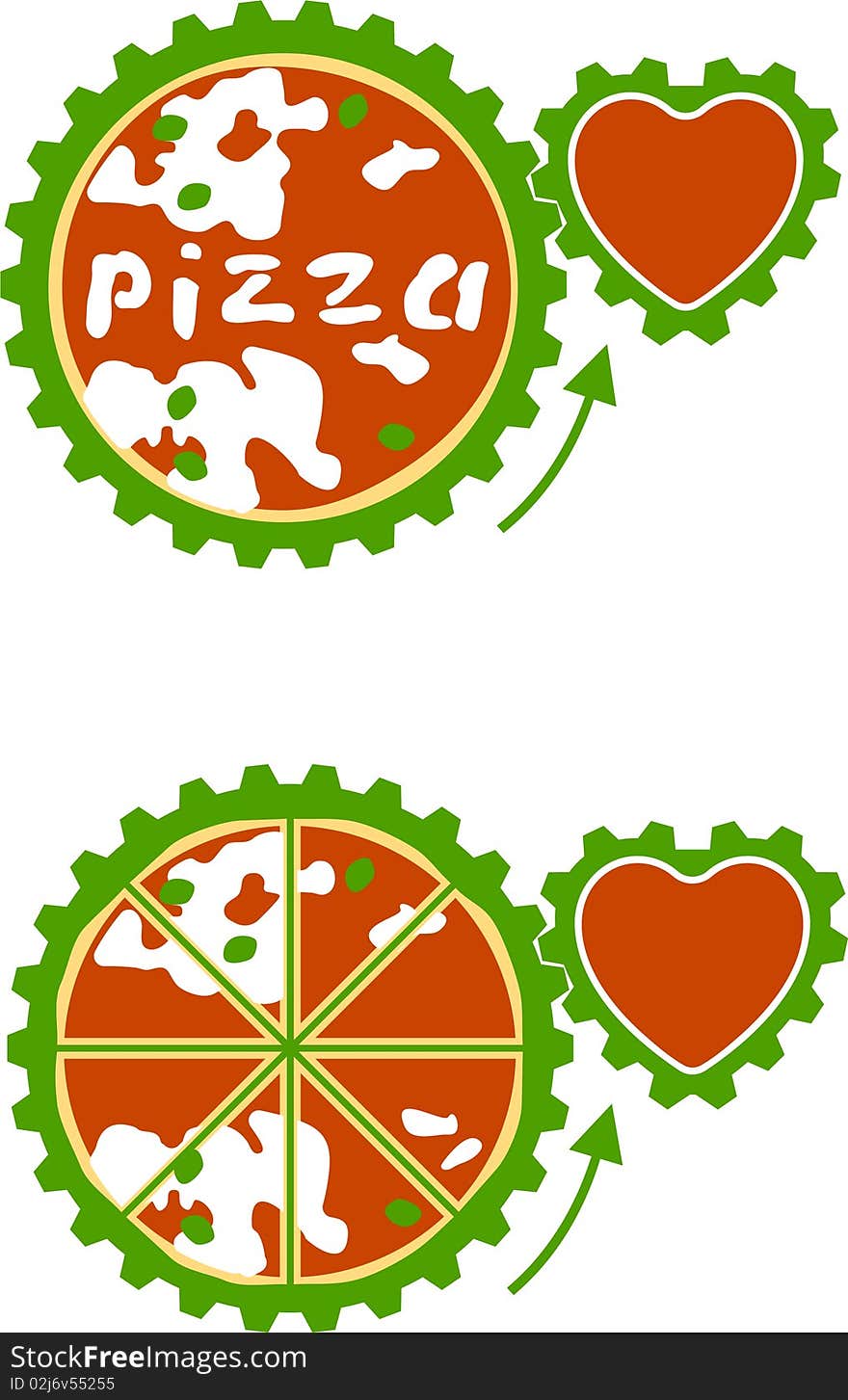 Vector illustration of pizza - vital energy. Vector illustration of pizza - vital energy