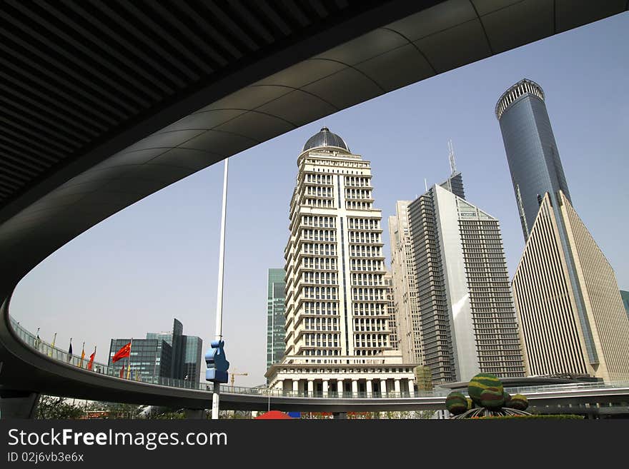 Lujiazui Bridge and Office building