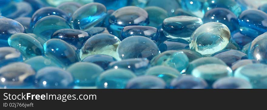 Background Of Brilliant Blue Glass Stones, Close-u