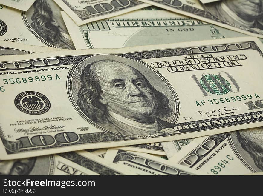 Heap of dollars, money background. Heap of dollars, money background