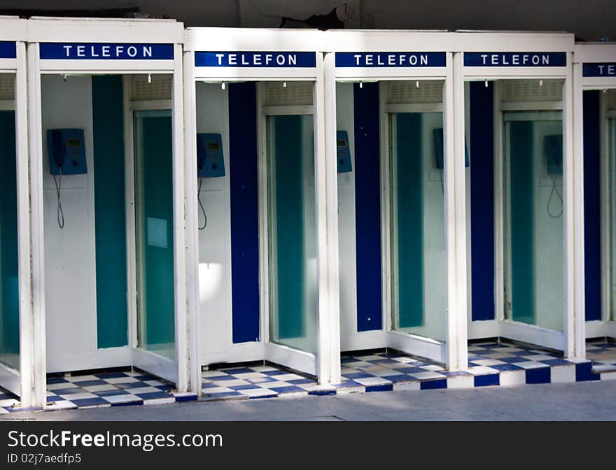 Empty Phone Booths