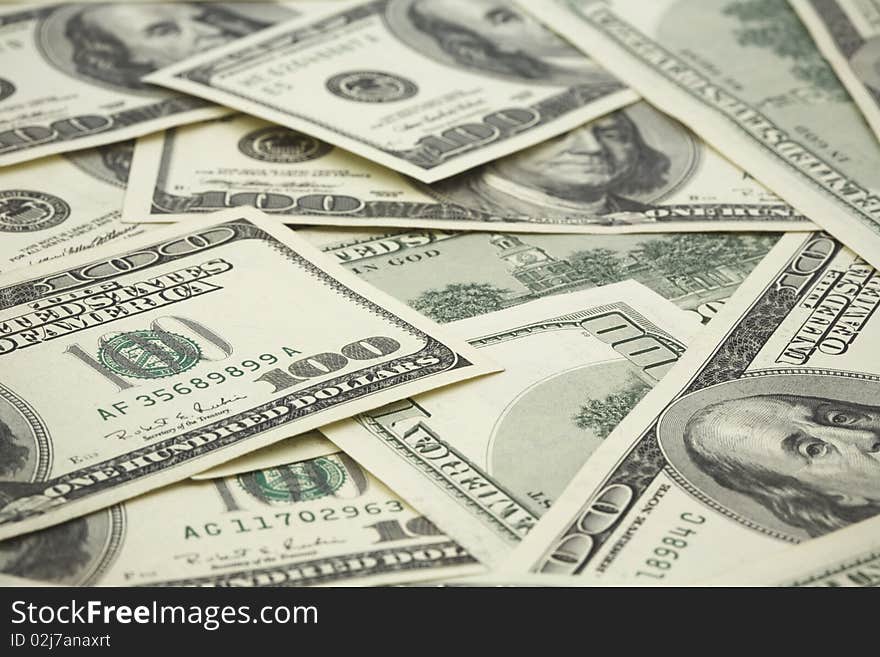 Heap of dollars, money background. Heap of dollars, money background